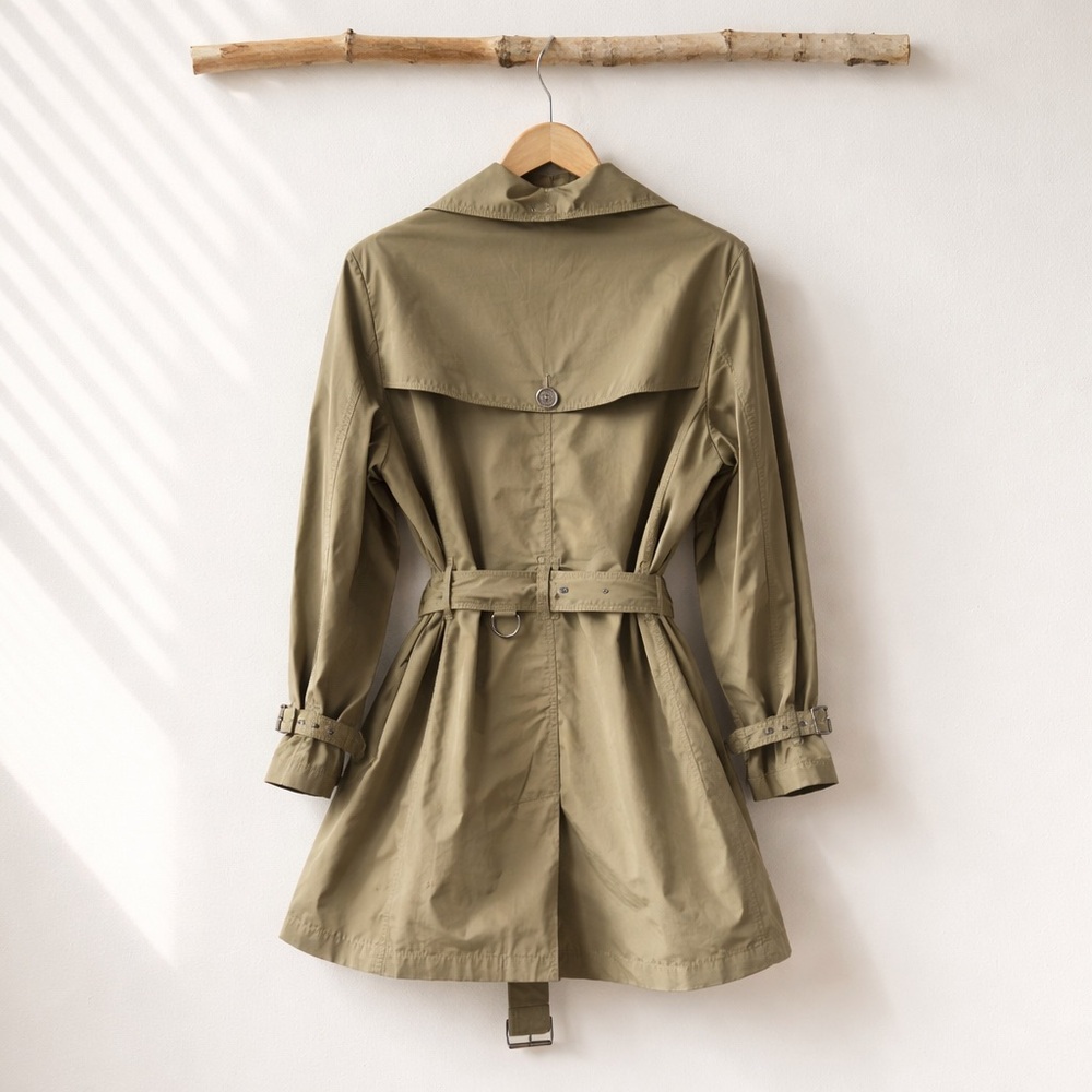 Burberry Brit Khaki Trench Coat Nova Check Lined Belted Classic Women’s Sz 10 - Picture 4 of 11